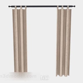 Brown Minimalistic Curtain Design 3d model