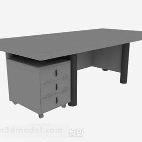 Gray Office Desk Design V1 3d model