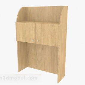 Yellow Wooden Display Cabinet Design 3d model
