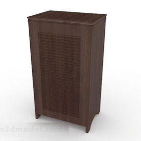 Brązowa drewniana szafka biurowa Design V1 Model 3D