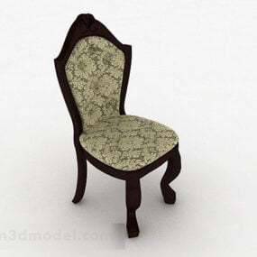 Kahverengi Ahşap Ev Sandalyesi Tasarımı 3D model