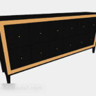 Diseño de gabinete de TV de madera negra