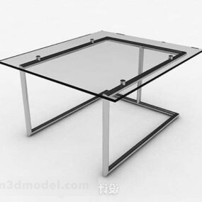 עיצוב שולחן קפה פשוט מזכוכית V2 דגם תלת מימד