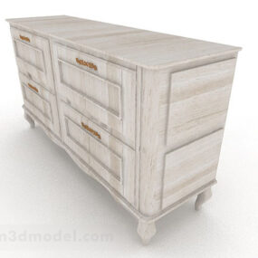 Gray Wooden Entrance Cabinet Design 3d model