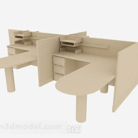 Yellow Brown Desk Design 3d model