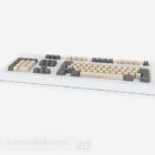 White computer keyboard 3d model
