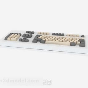 सफ़ेद कंप्यूटर कीबोर्ड V2 3डी मॉडल