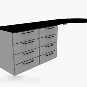 Gray Office Desk V7 3d model