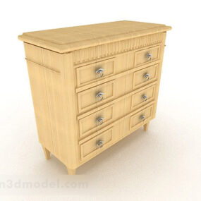Yellow Wooden Porch Cabinet V2 3d model