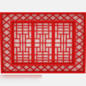 Chinese Style Red Partition V1 3d model