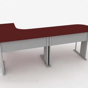红色办公桌V1 3d模型