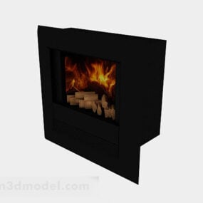 Black Fireplace V1 דגם 3d