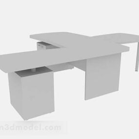 Gray Office Desk V8 3d model