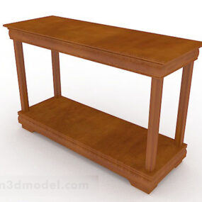میز تحریر چوبی قهوه ای مدل V11 سه بعدی