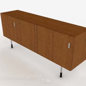 Brown Wooden Locker V1 3d model