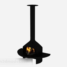 Black Fireplace V2 3d model