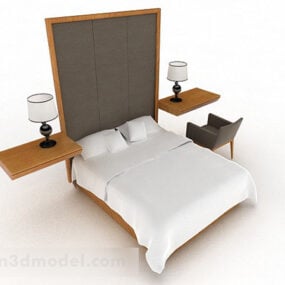 Model 2d Tempat Tidur Ganda Putih Sederhana V3