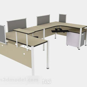 Brown Office Desk V3 3d model