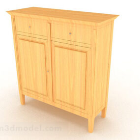 Yellow Wooden Porch Cabinet V4 3d model