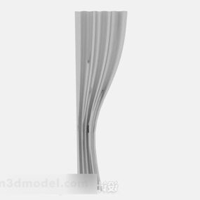 Gray Minimalistic Curtain 3d model