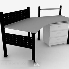 Gray Office Desk V12 3d model