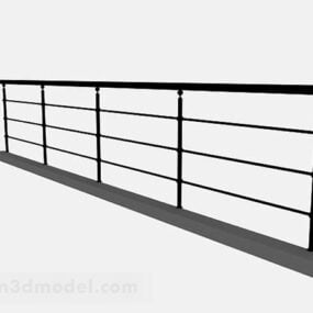 Schwarzes minimalistisches Geländer V1 3D-Modell