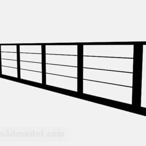 Schwarzes minimalistisches Geländer V2 3D-Modell