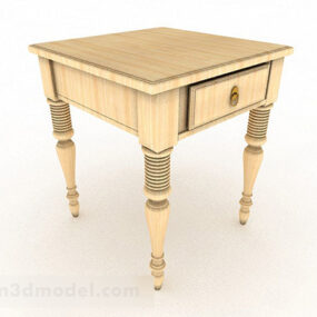 Yellow Wooden Desk V3 3d-modell