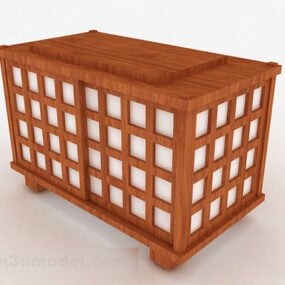 Tuin houten entreekast 3D-model