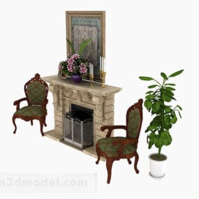 European Fireplace 3d model