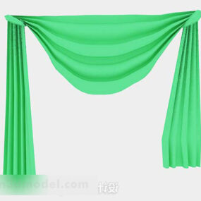 Modelo 3d de cortina minimalista verde