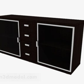 Modern Locker Dark Wood 3d model