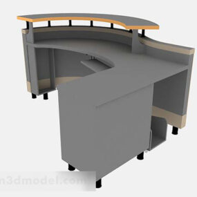 Grauer Büroschreibtisch V15 3D-Modell