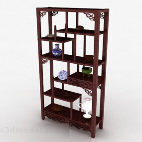 Chinese Style Wooden Display Cabinet V4 3d model