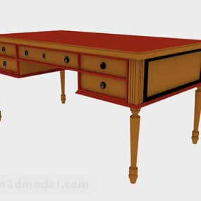 Yellow Brown Desk V1 3d model