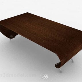 Tavolino da caffè in legno marrone stile cinese V1 Modello 3d
