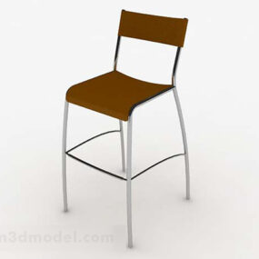 1д модель современного минималистичного коричневого кресла для отдыха V3