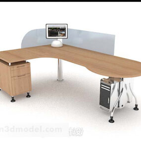 Modern Minimalist Wooden Desk V1 3d model