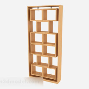 Yellow Wooden Display Cabinet V2 3d model