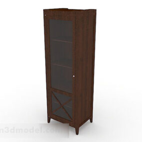 Brown Wooden Display Cabinet V4 3d model