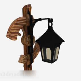 Black Garden Lamp V2 3d model