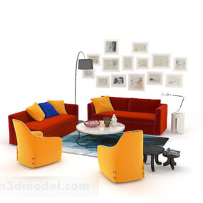 مجموعة ألوان شخصية حديثة للأريكة V1 نموذج ثلاثي الأبعاد