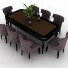 European Simple Dining Table And Chair V1