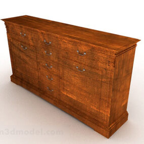 5д модель коричневого деревянного входного шкафа V3