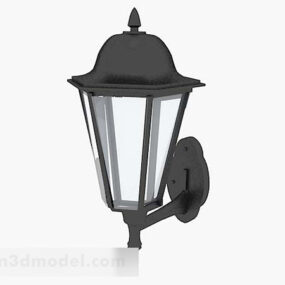 Lampada da giardino nera in stile europeo V2 modello 3d
