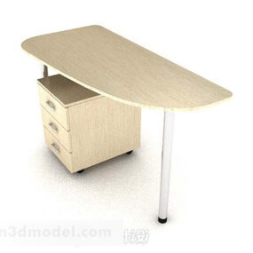 Modern Minimalist Yellow Desk V1 3d model
