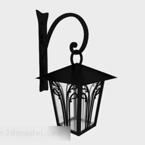 Lampada da giardino nera V4 modello 3d