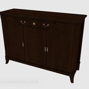 Brown Wooden Entrance Cabinet V7 3d model