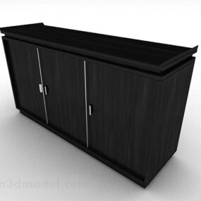 Μαύρο μινιμαλιστικό ντουλάπι εισόδου V1 3d μοντέλο