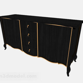 Brown Simple Wooden Office Cabinet V1 3d model